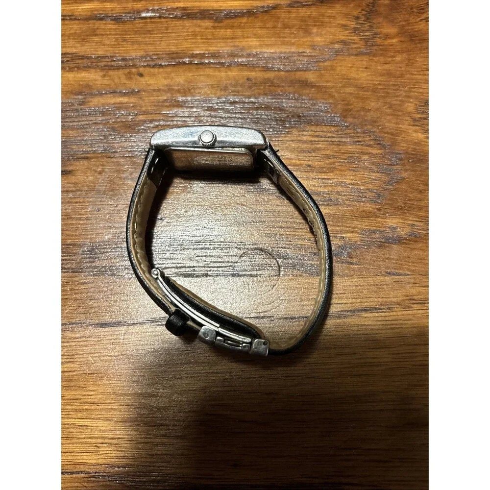 Fossil Steel Watch FS-2571 Womens Date 20mm Case Black Leather Bracelet Quartz